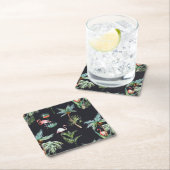 Dessous-de-verre Carré En Papier Motif de palme aquarelle (En situation)