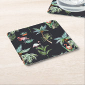 Dessous-de-verre Carré En Papier Motif de palme aquarelle (Incliné)