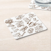 Dessous-de-verre Carré En Papier Motif de papier (Incliné)