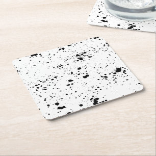 Dessous-de-verre Carré En Papier Motif de peinture noire