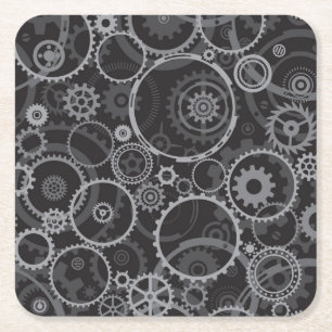Dessous-de-verre Carré En Papier Motif de roues dentées
