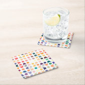 Dessous-de-verre Carré En Papier Motif de structure moléculaire (En situation)