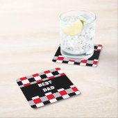 Dessous-de-verre Carré En Papier Motif de tableau de contrôle modifiable (En situation)