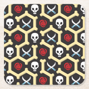 Dessous-de-verre Carré En Papier Motif de thème de bandit