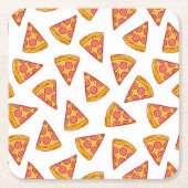 Dessous-de-verre Carré En Papier Motif de tranche Pizza Fun (Devant)