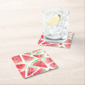 Dessous-de-verre Carré En Papier Motif de tranches de pastèque (En situation)
