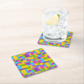 Dessous-de-verre Carré En Papier Motif des blocs de construction en plastique (En situation)