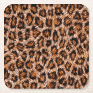 Dessous-de-verre Carré En Papier Motif des points de fourrure Leopard