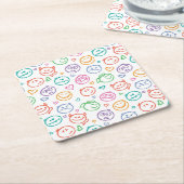 Dessous-de-verre Carré En Papier motif des sourires (Incliné)
