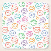 Dessous-de-verre Carré En Papier motif des sourires (Devant)