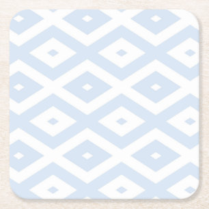 Dessous-de-verre Carré En Papier Motif diamant bleu pâle et blanc