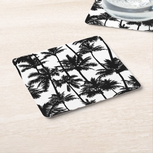 Dessous-de-verre Carré En Papier Motif d'ombre Palm Tree (Incliné)