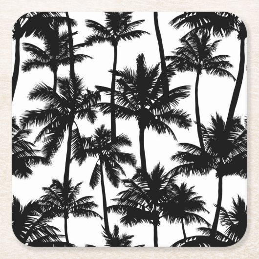 Dessous-de-verre Carré En Papier Motif d'ombre Palm Tree (Devant)