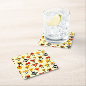 Dessous-de-verre Carré En Papier Motif drôle de monstres (En situation)