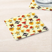 Dessous-de-verre Carré En Papier Motif drôle de monstres (Incliné)