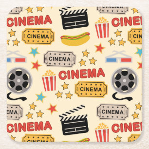 Dessous-de-verre Carré En Papier Motif du cinéma