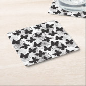 Dessous-de-verre Carré En Papier motif d'un papillon (Incliné)
