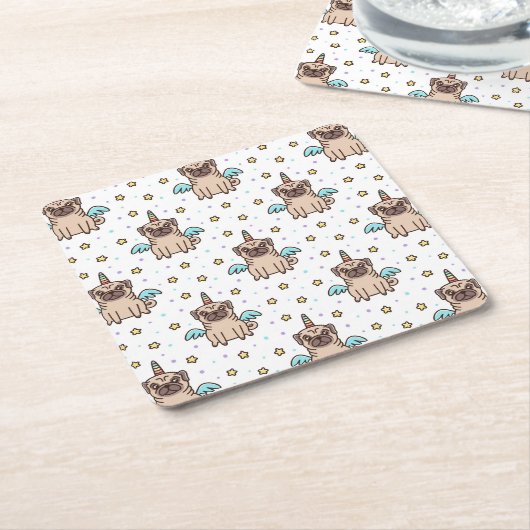 Dessous-de-verre Carré En Papier Motif d'Unipug (Incliné)