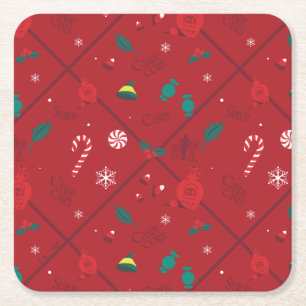 Dessous-de-verre Carré En Papier Motif Elf Candy Checker