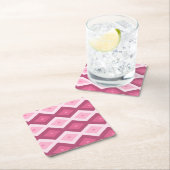 Dessous-de-verre Carré En Papier Motif en diamant rose (En situation)