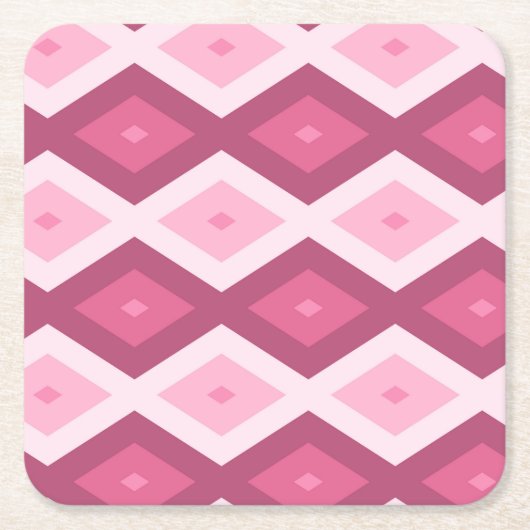 Dessous-de-verre Carré En Papier Motif en diamant rose (Devant)