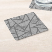 Dessous-de-verre Carré En Papier Motif en mosaïque gris (Incliné)
