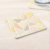 Dessous-de-verre Carré En Papier Motif en mosaïque jaune citron (Incliné)