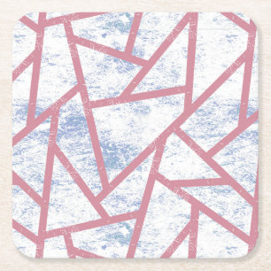 Dessous-de-verre Carré En Papier Motif en mosaïque rose et bleu