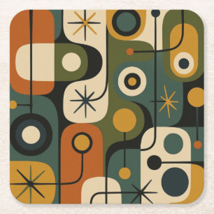 Dessous-de-verre Carré En Papier Motif Étoile Éclatée de Style Mid Century Modern