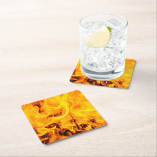 Dessous-de-verre Carré En Papier Motif Feu Et Flames