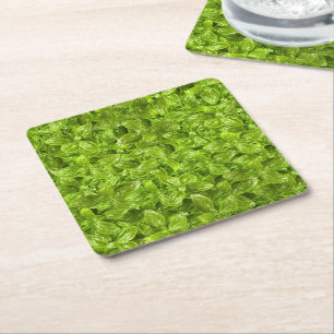 Dessous-de-verre Carré En Papier Motif Feuille Basil