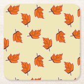 Dessous-de-verre Carré En Papier motif feuille Brown sec (Devant)