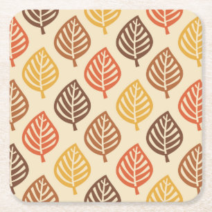 Dessous-de-verre Carré En Papier Motif feuille d'automne aux couleurs d'automne