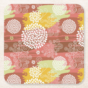 Dessous-de-verre Carré En Papier Motif floral 2