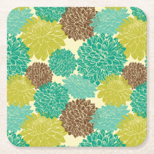 Dessous-de-verre Carré En Papier Motif floral 2