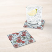 Dessous-de-verre Carré En Papier Motif floral 3 (En situation)