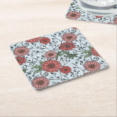 Dessous-de-verre Carré En Papier Motif floral 3 (Incliné)