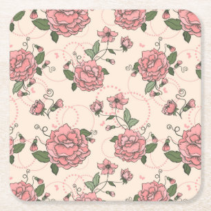 Dessous-de-verre Carré En Papier Motif floral 5