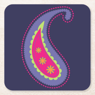 Dessous-de-verre Carré En Papier Motif floral boho ornemental