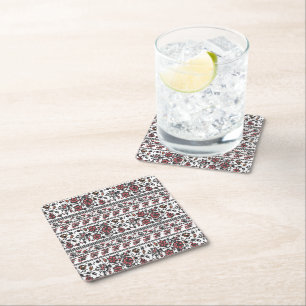 Dessous-de-verre Carré En Papier Motif floral botanique Cottagecore