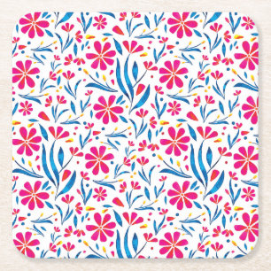 Dessous-de-verre Carré En Papier Motif floral d'aquarelle