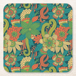 Dessous-de-verre Carré En Papier Motif floral d'été