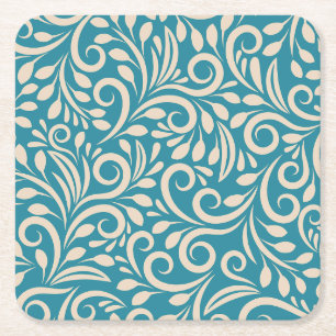 Dessous-de-verre Carré En Papier Motif floral incolore