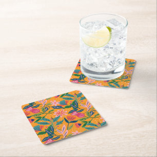 Dessous-de-verre Carré En Papier Motif floral tropical moderne