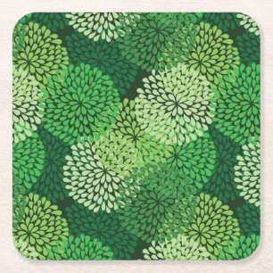 Dessous-de-verre Carré En Papier Motif floral vert
