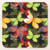 Dessous-de-verre Carré En Papier Motif foncé d'automne (Devant)