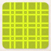 Dessous-de-verre Carré En Papier Motif géométrique jaune citron (Devant)