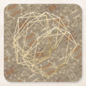 DESSOUS-DE-VERRE CARRÉ EN PAPIER MOTIF GOLDEN (Devant)