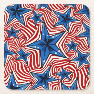 Dessous-de-verre Carré En Papier Motif Gras Stars & Stripes