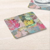 Dessous-de-verre Carré En Papier Motif grunge floral d'art (Incliné)